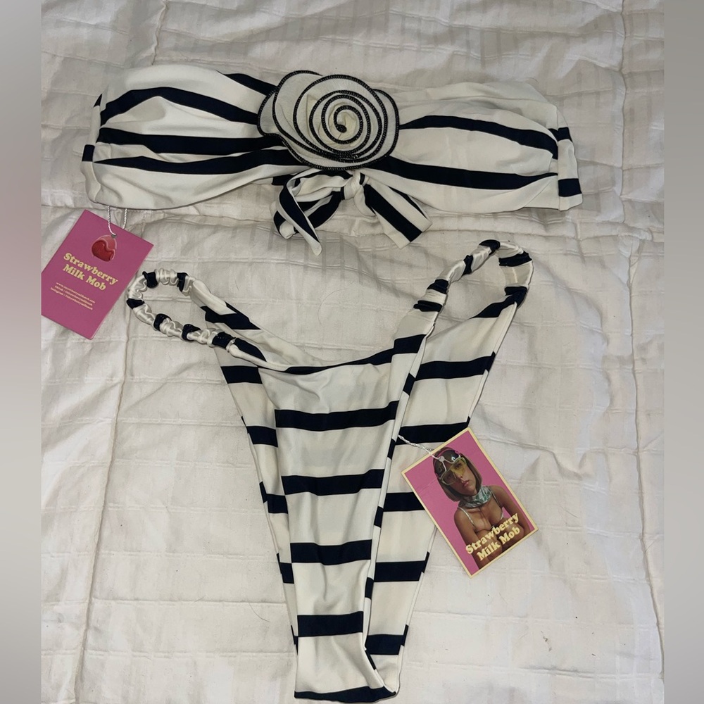 NWT Strawberry Milk Mob Bikini Set